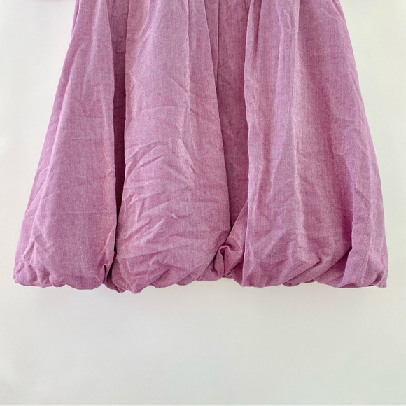 NWT Boohoo Puffball High Waist Mini Smock Dress Petite Purple 0 - Picture 5 of 12